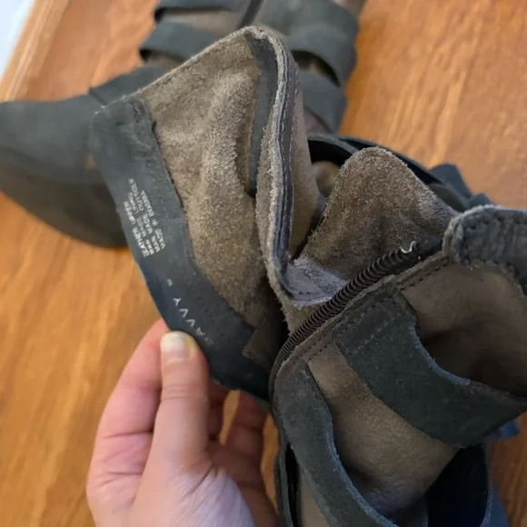 Miz Mooz Savvy Moto Buckle Boots Distressed Gray - 39 - Picture 9 of 9